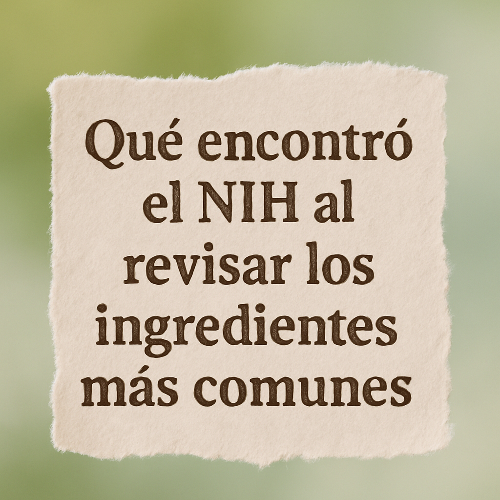 Qué encontró el NIH al revisar los ingredientes más comunes