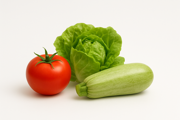 Jitomate, lechuga, calabacita: verduras que parecen «libres»