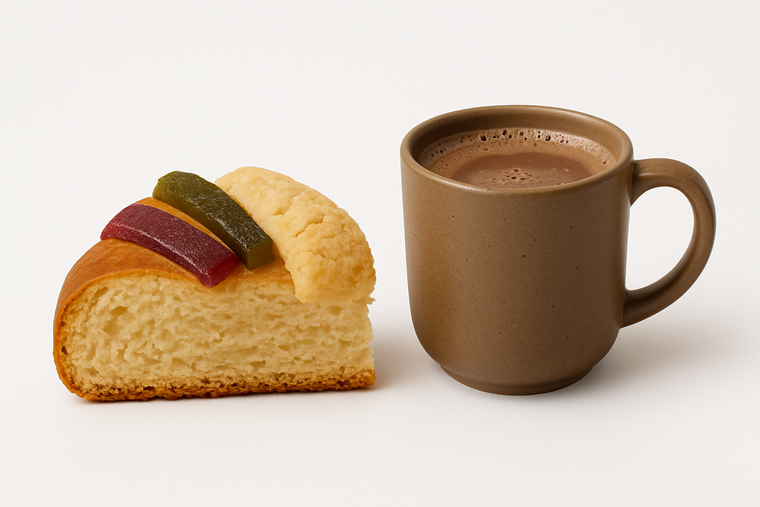 Rosca de Reyes: la rebanada y el chocolate