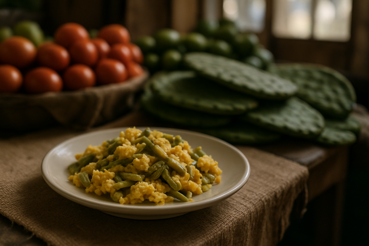 Huevo con nopales